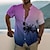 halpa miesten seisomakaulus havaijilainen paita-Miesten Paita Havaiji paita Graafinen paita Havaijilaispaita Maisemat Stand-kaula-aukko Vaalea vaaleanpunainen Keltainen Musta / Purppura Punastuvan vaaleanpunainen Taivaan sininen 3D-tulostus ulko