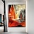 cheap Abstract Paintings-Handmade Oil Painting  Canvas wall Art Decoration  Abstract Knife Painting  Landscape Red For Home Decor Rolled Frameless Unstretched Painting
