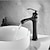 abordables Classiques-cascade lavabo évier mitigeur noir, grands robinets de salle de bain monocommande un trou avec tuyau d&#039;eau chaude et froide navire robinet d&#039;eau monté sur le pont