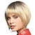 cheap Synthetic Wig-Blonde Bob Wig With Air Bangs for White Women 10 Short Ombre Platinum Blonde with Dark Roots Hair Wigs Synthetic Side Part Natural Looking Hairpiece