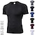 cheap Men&#039;s Active Tees &amp; Tanks-Men&#039;s Compression Shirt Running Shirt Short Sleeve Tee Tshirt Athletic Athleisure Spandex Breathable Quick Dry Moisture Wicking Fitness Gym Workout Performance Sportswear Activewear Solid Colored