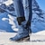 cheap Snow &amp; Winter Boots-Women&#039;s Boots Snow Boots Combat Boots Sweater Boots Outdoor Daily Mid Calf Boots Winter Lace-up Flat Heel Round Toe Vintage Casual Faux Leather Zipper Black Red Blue