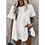 cheap Blouses &amp; Shirts-Women&#039;s Shirt Peplum Black White Yellow Ruffle Plain Casual Short Sleeve Round Neck Basic Long S
