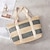 cheap Handbag &amp; Totes-Women&#039;s Handbag Beach Bag Straw Bag Straw Holiday Beach Large Capacity Waterproof Breathable Striped caramel colour Peach Blue