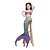 cheap Movie &amp; TV Theme Costumes-The Little Mermaid Ariel Mermaid Tails Swimwear Bikini Swimsuits Girls&#039; Movie Cosplay Holiday Yellow Pink Red Mermaid Fishtail Polyester