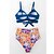 저렴한 비키니 세트-여성용 수영복 비키니 보통 수영복 꽃 2개 인쇄 푸른 수영복 비치 웨어 여름 스포츠