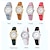 זול שעוני קוורץ-תנועת יפן נשים שעון קוורץ קל לקריאה ספרות ערביות חוגה פשוטה רצועת עור pu שעון מניח