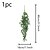 זול פרחים מלאכותיים-1 יחידה קישוט צמח תליית צמח ירוק עד קש מלאכותי חמישה עלים צמח פלסטיק קישוט ישים לקישוט תליית קיר פנימי וחיצוני