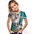 abordables camisetas 3d de niña-Linda moda animal manga corta niños 3d impreso camiseta hombres y niñas cuello redondo manga corta