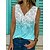 cheap Women&#039;s Tops-Women&#039;s Tank Top Blue Graphic Print Sleeveless Casual Basic V Neck Regular S
