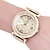 levne Quartz hodinky-dámské quartz hodinky luxusní módní quartz hodinky ležérní dámy drahokamy hodiny šaty kožený řemínek quartz náramkové hodinky relogio feminino