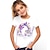 お買い得  女の子の 3d T シャツ-子供 女の子 Tシャツ カートゥン カジュアル 半袖 クルーネック 活発的 コットン 7-13歳 夏 ブラック ホワイト アイボリー