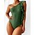 cheap One-Pieces-Women&#039;s Swimwear One Piece Normal Swimsuit Solid Color Ruffle One Shoulder Black Orange Green Rose Red Bodysuit Bathing Suits Beach Wear Summer Sports