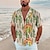 Недорогие мужские гавайские рубашки с отворотом-Муж. Рубашка Графическая рубашка Кактус Отложной Белый Желтый Оранжевый Зеленый Цвет радуги 3D печать на открытом воздухе Для улицы С короткими рукавами Кнопка вниз С принтом Одежда