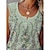 cheap Tank Tops-Women&#039;s Tank Top Green Button Print Floral Casual Sleeveless Round Neck Basic Regular Floral S