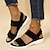 billige Sandaler til kvinner-kilesandaler for kvinner pluss størrelse ensfarget sommer strand åpen tå sporty avslappet minimalisme elastisk stoff strikk vin svart rosa