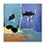 baratos Pinturas de Animais-pintura a óleo artesanal lona decoração da arte da parede moderno animal abstrato peixinho do mar profundo para decoração de casa rolou sem moldura pintura não esticada