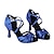 זול נעליים לטיניות-בגדי ריקוד נשים נעליים לטיניות הצגה הדרכה אימון עקבים נעלי ספורט פרטים מקריסטל סלים גבוהה עקב בוהן מציצה רצועת קרוס שקד כחול