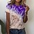 cheap Tees &amp; Tank Tops-Women&#039;s T shirt Tee Pink Blue Purple Ocean Print Short Sleeve Holiday Weekend Basic Round Neck Regular Painting S