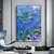 cheap Famous Paintings-Handmade Oil Painting Canvas Wall Art Decoration Modern Abstract Lotus Pond Water Lily Landscape for Home Decor Rolled Frameless Unstretched Painting