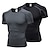 cheap Men&#039;s Cycling Clothing-Arsuxeo Men&#039;s Compression Shirt Running Shirt 2 Pack Short Sleeve Top Athletic Athleisure Spandex Breathable Quick Dry Soft Running Jogging Training Sportswear Activewear Solid Colored 1# 2# 3#