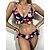 cheap Women&#039;s Swimwears-Women&#039;s Swimwear Bikini Normal Swimsuit 2 Piece Printing Floral Butterfly Black Blue Green Bathing Suits Sports Beach Wear Summer