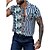 cheap Men&#039;s Shirts-Men&#039;s Shirt Summer Hawaiian Shirt Striped Graphic Prints Leaves Turndown Navy Blue Outdoor Street Short Sleeves Button-Down Print Clothing Apparel Tropical Fashion Hawaiian Designer