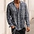 billiga grafiska skjortor för män-Herr Skjorta Grafisk skjorta Ormtryck Krage Blå Grön Grå Utomhus Gata Långärmad Button-Down Kläder Vintage Mode Designer Etnisk Stil