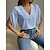 preiswerte Blusen &amp; Hemden-Damen Hemd Bluse Hellblau Weiß Rosa Spitzenbesatz Glatt Casual Halbe Ärmel V Ausschnitt Basic Standard S