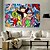 cheap Painting-Handmade Hand Painted Oil Painting Wall Modern Abstract Painting ALEC Graffiti Street Art Money Canvas Painting Home Decoration Decor Rolled Canvas No Frame Unstretched
