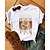 cheap Tees &amp; T Shirts-Women&#039;s T shirt Tee White Print Lip Text Daily Weekend Short Sleeve Round Neck Basic Regular Painting S