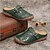 voordelige Damesinstappers &amp; loafers-Dames Slippers Grote maten Buitenpantoffels Buiten Strand Effen Kleur Zomer Platte hak Ronde Teen Casual minimalisme Imitatieleer Leegloper Donker Bruin Blauw Groen