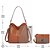 cheap Bags-Women&#039;s Crossbody Bag Bag Set PU Leather Hobo Bag Diaper Bag Tote Daily Holiday 2 Pieces Adjustable Large Capacity Waterproof Tassel Solid Color Black White Almond