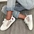 billige Sneakers til kvinder-Dame Kondisko Canvassko Hvide sko udendørs Daglig Broderi Sommer Blomst Flade hæle Rund Tå Afslappet Minimalisme Gang Net Snøre Hvid