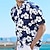 billige hawaiianske skjorter i revers til mænd-Herre Skjorte Button Up skjorte Sommer skjorte Strandtrøje Hawaii skjorte Blomstret Camouflage Aftæpning Havblå Blå Blå / Hvid Kaffe udendørs Gade Kortærmet Trykt mønster Knap ned Tøj Mode Åndbart