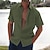billige Bomuldslinnedskjorte-Herre linned skjorte Sommer skjorte Strandtrøje Sort Hvid Lyserød Kortærmet Helfarve Aftæpning Sommer Hawaiiansk Ferie Tøj Knap ned