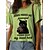 cheap Tees &amp; T Shirts-Women&#039;s T shirt Tee White Pink Blue Print Cat Letter Daily Weekend Short Sleeve Round Neck Basic Regular Cat Painting S