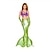 cheap Carnival Costumes-The Little Mermaid Mermaid Dress Cosplay Costume Outfits Masquerade Fancy Costume Adults&#039; Women&#039;s Mermaid and Trumpet Gown Slip Cosplay Costume Halloween Halloween Halloween Masquerade Mardi Gras