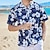 billige hawaiianske skjorter i revers til mænd-Herre Skjorte Button Up skjorte Sommer skjorte Strandtrøje Hawaii skjorte Blomstret Camouflage Aftæpning Havblå Blå Blå / Hvid Kaffe udendørs Gade Kortærmet Trykt mønster Knap ned Tøj Mode Åndbart