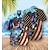 voordelige kampoverhemden voor heren-Voor heren Overhemd Hawaiiaans overhemd Grafische prints Adelaar Amerikaanse vlag Strijkijzer Zwart Zwart / groen Geel Lichtgroen Zwart / Bruin Casual Hawaii Korte mouw Afdrukken Button-omlaag Kleding