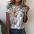 cheap Tees &amp; Tank Tops-Women&#039;s T shirt Tee Green Floral Print Short Sleeve Holiday Weekend Basic Round Neck Regular Floral Painting S