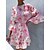 cheap Casual Dresses-Women&#039;s Casual Dress Floral Summer Dress Print Dress Crew Neck Ruched Ruffle Mini Dress Flared Sleeve Daily Holiday Fashion Modern Loose Fit 3/4 Length Sleeve Pink Summer Spring S M L XL XXL