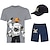 preiswerte Anime-Trainingsanzug-Set-dreiteiliges bedrucktes T-Shirt Shorts Baseballmützen Kombi-Sets einteiliger Affe d. Ruffy-Grafik-Outfits&amp;amp; passend für lässige tägliche Laufsportarten für Männer und Erwachsene
