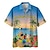 tanie męskie koszule obozowe-Męskie Koszula Koszula hawajska Jest godzina 5 gdzieś w koszuli Litera Wzory graficzne Papuga Plaża Wieczorne Biały Niebieski Błękit nieba Niebieski / Biały Codzienny Hawajskie Krótki rękaw Nadruk