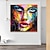 billige Portrætter-stor størrelse originalt oliemaleri 100% håndlavet håndmalet vægkunst på lærred farverig skønhed kvinde ansigt abstrakt moderne boligindretning indretning rullet lærred uden ramme ustrakt