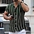 billiga herrskjorta med knäppning-Herr Skjorta Knapp upp skjorta Sommarskjorta Lägerskjorta Kubansk skjorta Svart Marinblå Kortärmad Randig Nedvikt Gata Ledigt Button-Down Kläder Sport Mode Klassisk Bekväm