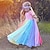 preiswerte Kleider-kinderkleidung Mädchen Kleid Farbverlauf Kurzarm Outdoor Patchwork Täglich Baumwollmischung 70-80 cm A Linie Kleid Sommer 3-7 Jahre Rosa Rote