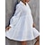 cheap Casual Dresses-Women&#039;s Shirt Dress Casual Dress Tiered Dress Outdoor Daily Mini Dress Basic Casual Cotton Ruched Button Shirt Collar Summer Spring Fall Long Sleeve Loose Fit 2023 Black White Pure Color S M L XL 2XL