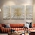 cheap Abstract Paintings-Handmade Modern Golden Line Oil Painting On Canvas 3 Pieces/set Golden Color Abstract Wall Art Picture For Room Gifts