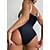 cheap One-pieces-Women&#039;s Swimwear One Piece Normal Swimsuit Tummy Control Printing Graphic Black Brown Bodysuit Bathing Suits Sports Beach Wear Summer
